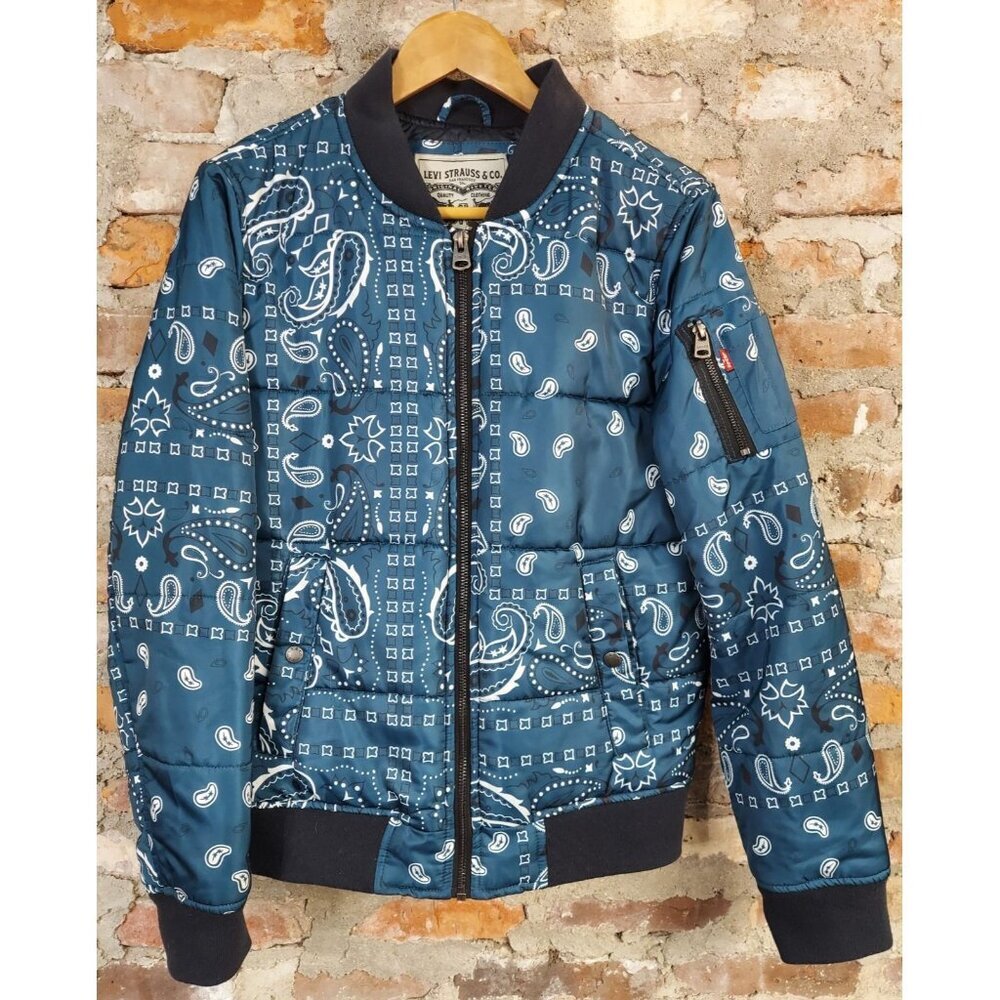 Levi's Blue Paisley Bomber Jacket